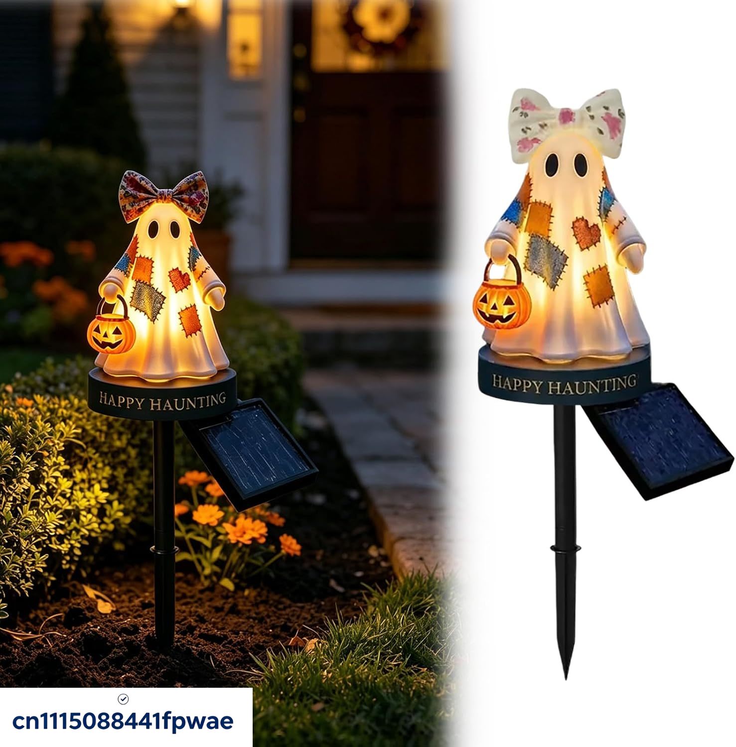Outdoor Lighting Pathway - Solarbetriebene Halloween-Dekorationen für den Außenbereich, Patchwork-Gartenständer