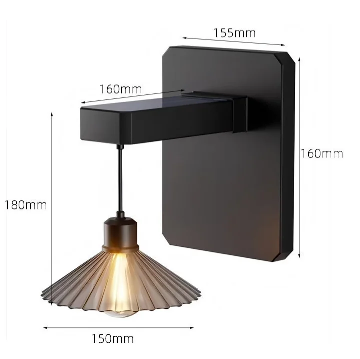 Outdoor Lighting Waterproof - Solar-Außenwandleuchte Retro-Lichtschatten Hof Heim-Balkon-Dekoration Wasserdichte Zaun-Atmosphärenlampe