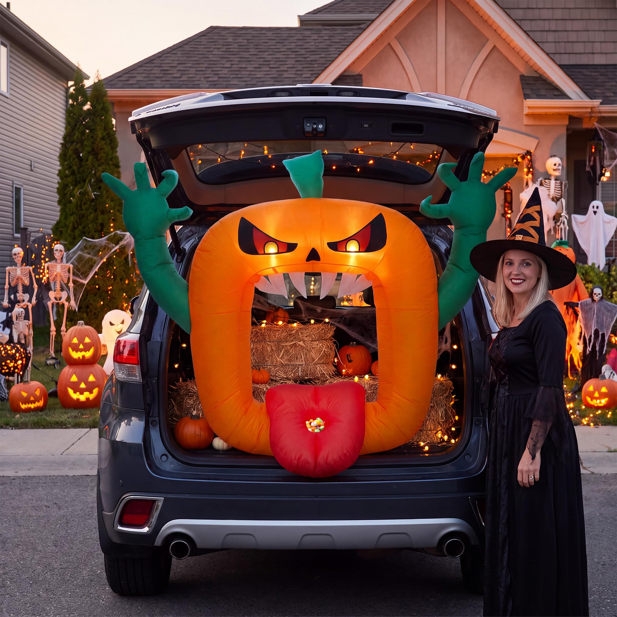 Outdoor Lighting Effects - 6FT Halloween-Aufblasbare Gruselige Kürbis mit Eingebauten