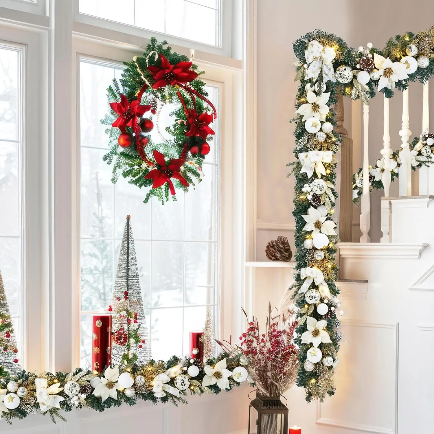 Outdoor Lighting Effects - Garvee 6 Fuß Weihnachtsgirlande mit integriertem