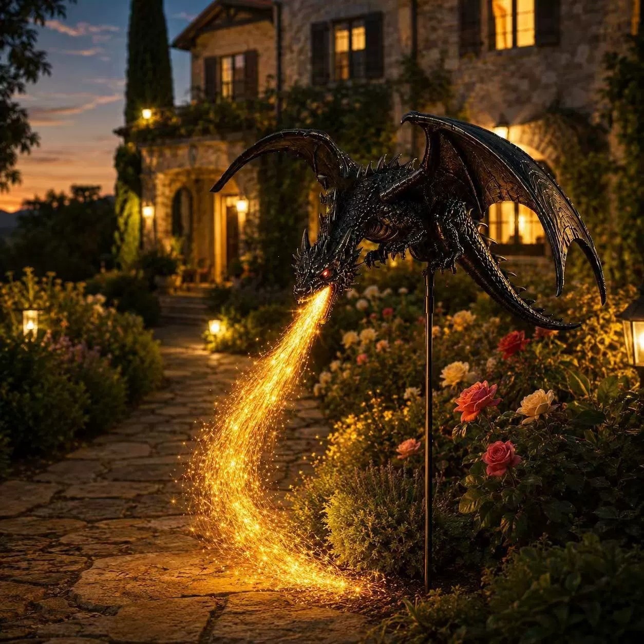 Solar-Drachen-Feuer-Gartenleuc – Outdoor Lighting Pathway Bewertung und Preis
